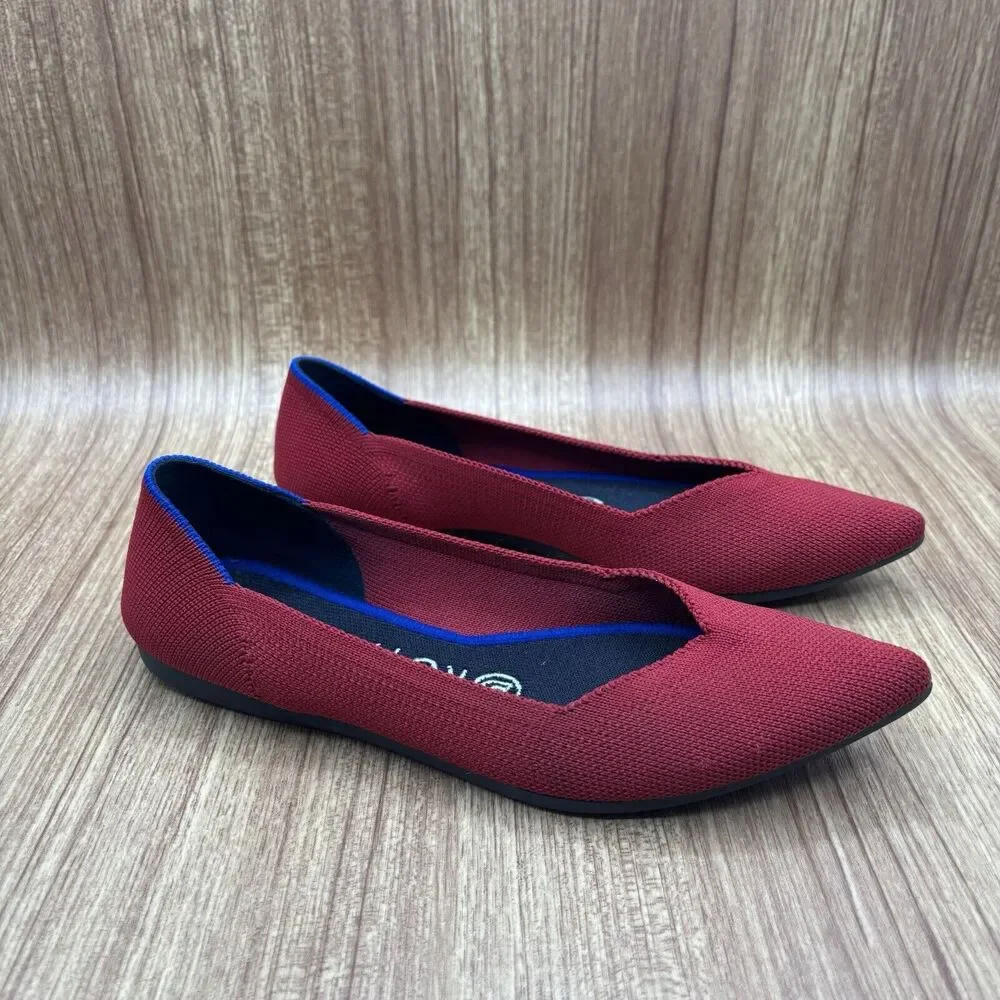 Rothy’s The Point Women's Size US 6.5 Red Comfort‎ Shoes Flats
